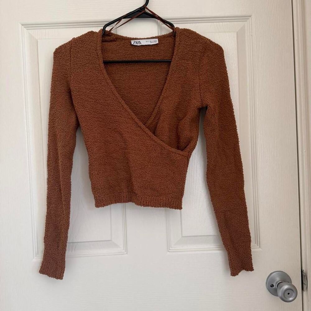 Zara Women's Brown and Orange Jumper